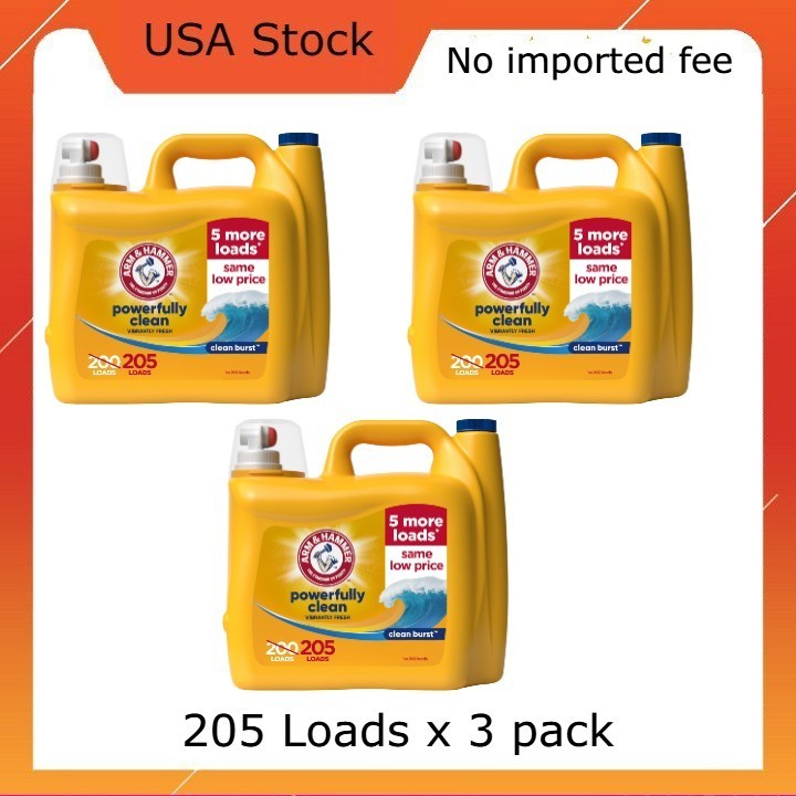 ARM & HAMMER Laundry Detergent Liquid, Clean Burst, 5 Extra Loads, 205 fl oz x 2