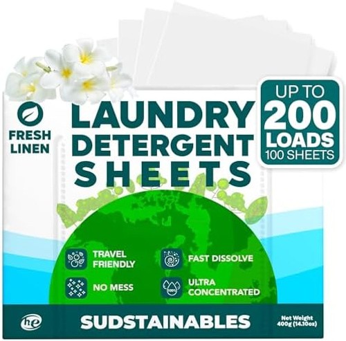 Sudstainables Laundry Detergent Sheets 200 Loads – Dissolvable Laundry Sheet …