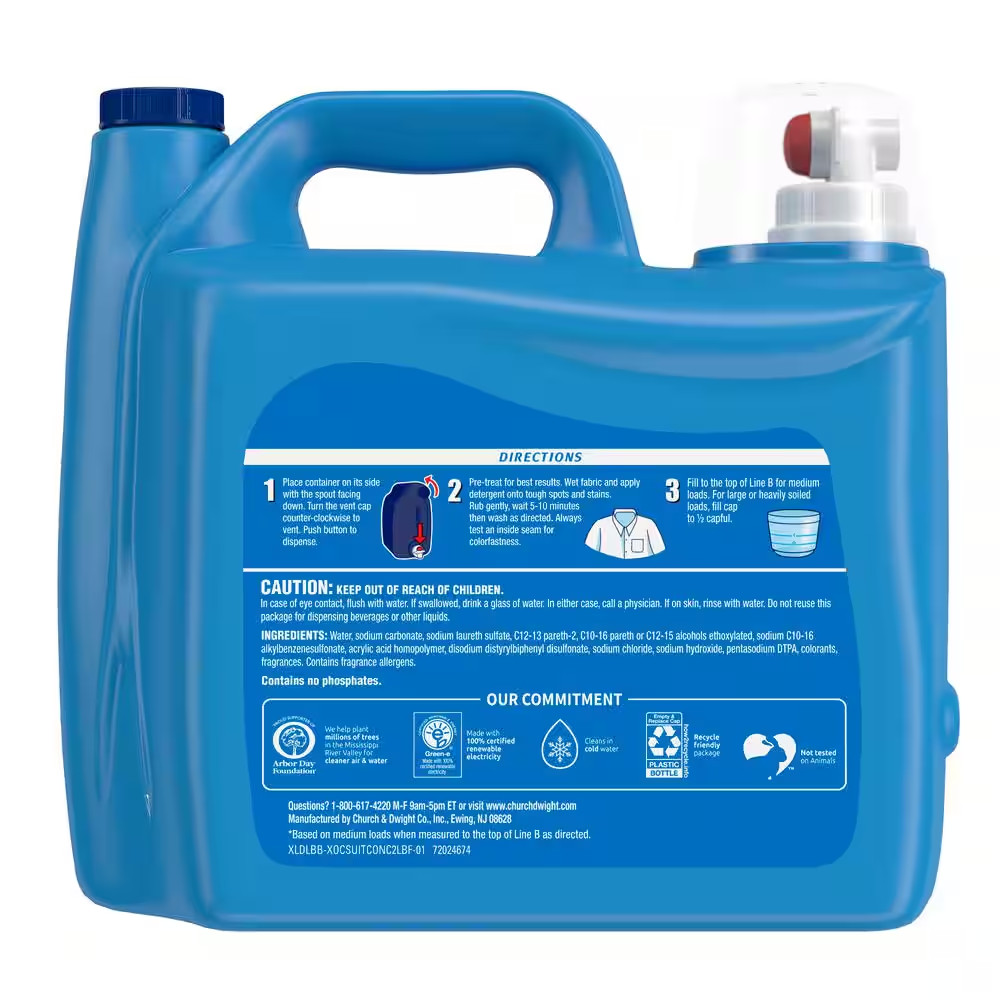 Xtra Crystal Clean Plus Oxiclean Dual HE Liquid Laundry Detergent, 203.1 oz 2 Pk
