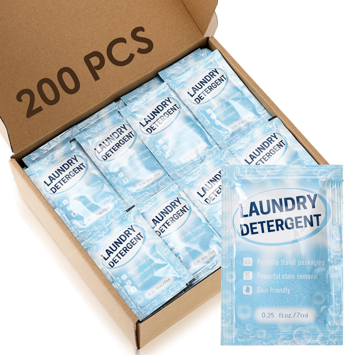 200 Pcs Individual Travel Laundry Detergent Bulk Travel Size Laundry Detergent P