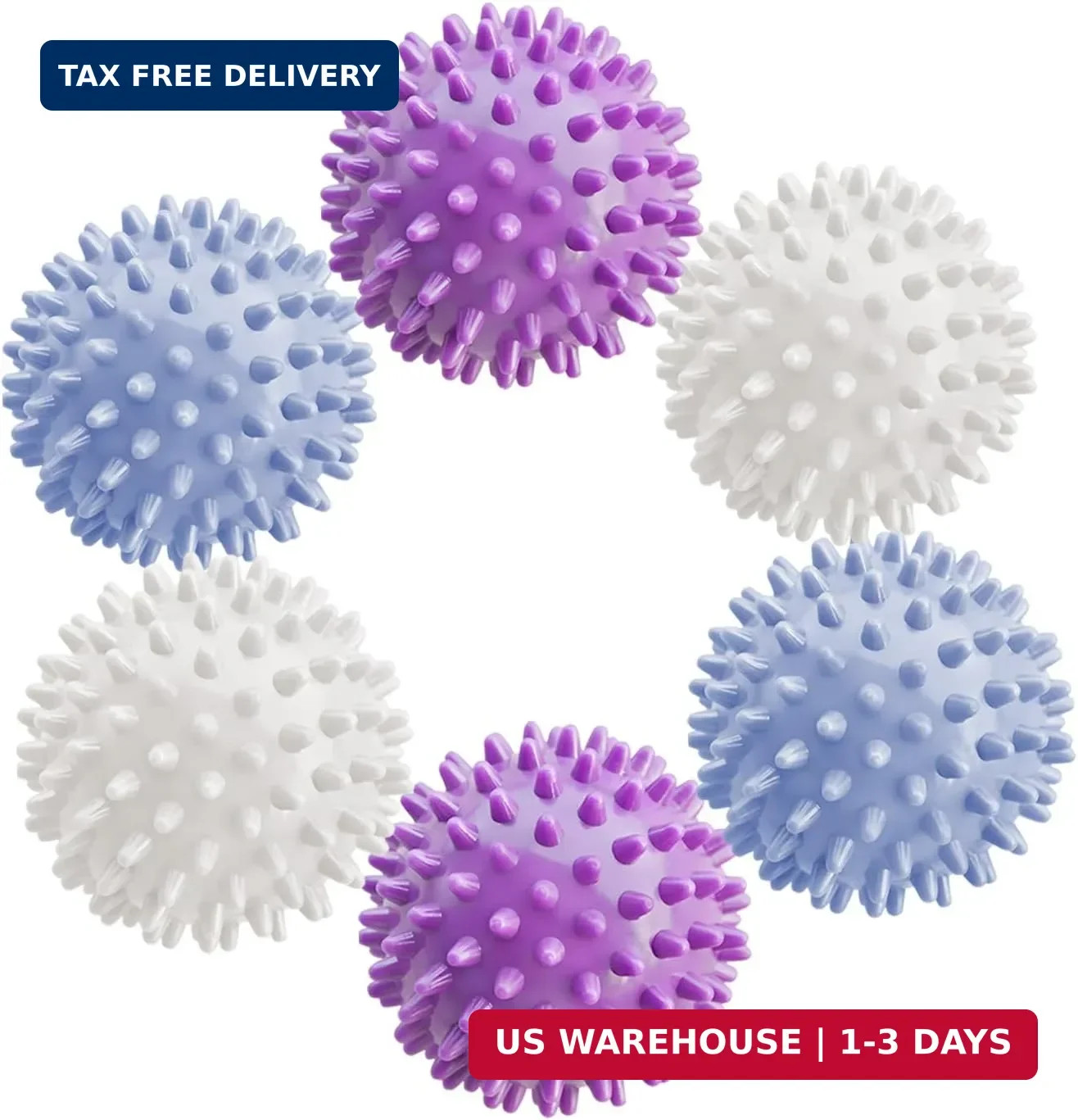 6Pcs Small Dryer Balls, 2.36 Inch Reusable Laundry Balls for Washer & Dryer FAST