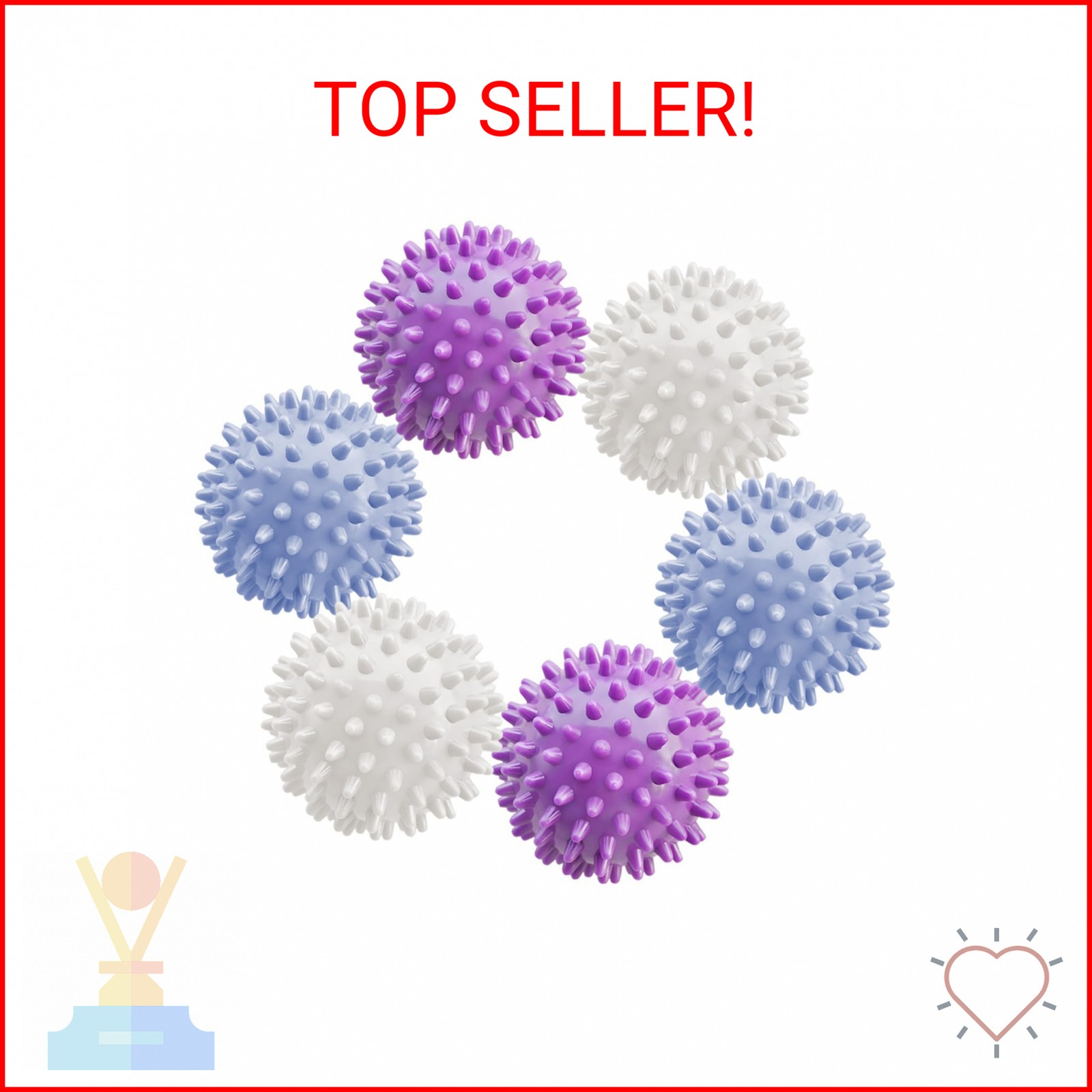 Cofimkate 6Pcs Small Dryer Balls, 2.36 Inch Reusable Laundry Balls for Washer &