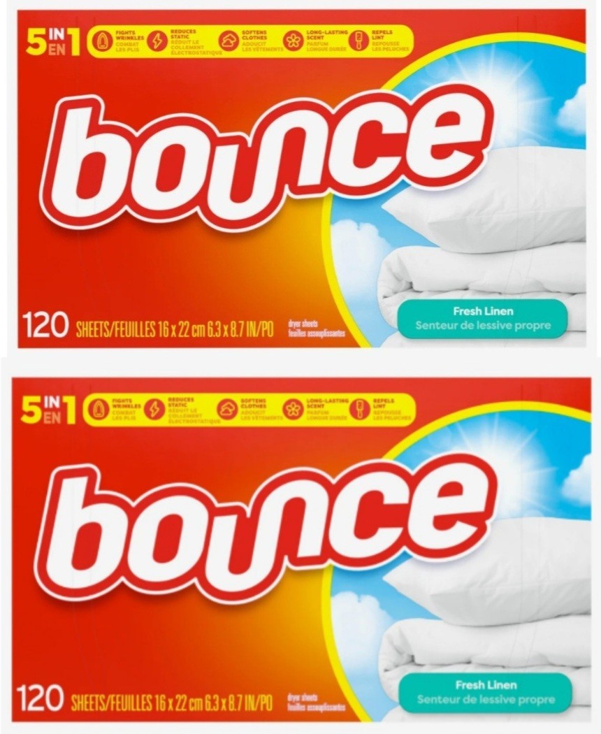 Bounce Fresh Linen Scent Dryer Sheets 240 sheets (2 x 120)