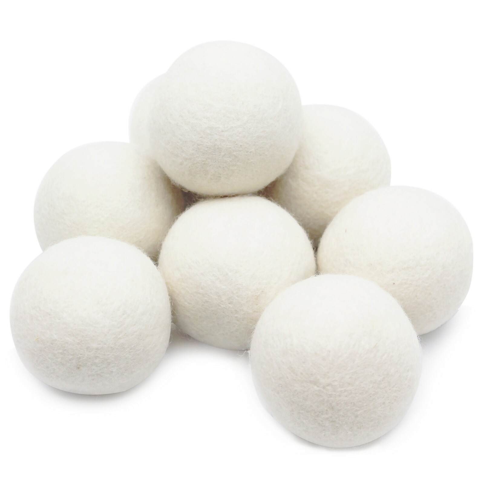 EcoJeannie Wool Dryer Balls- 100% Virgin New Zealand Wool, XL, 8 Pack