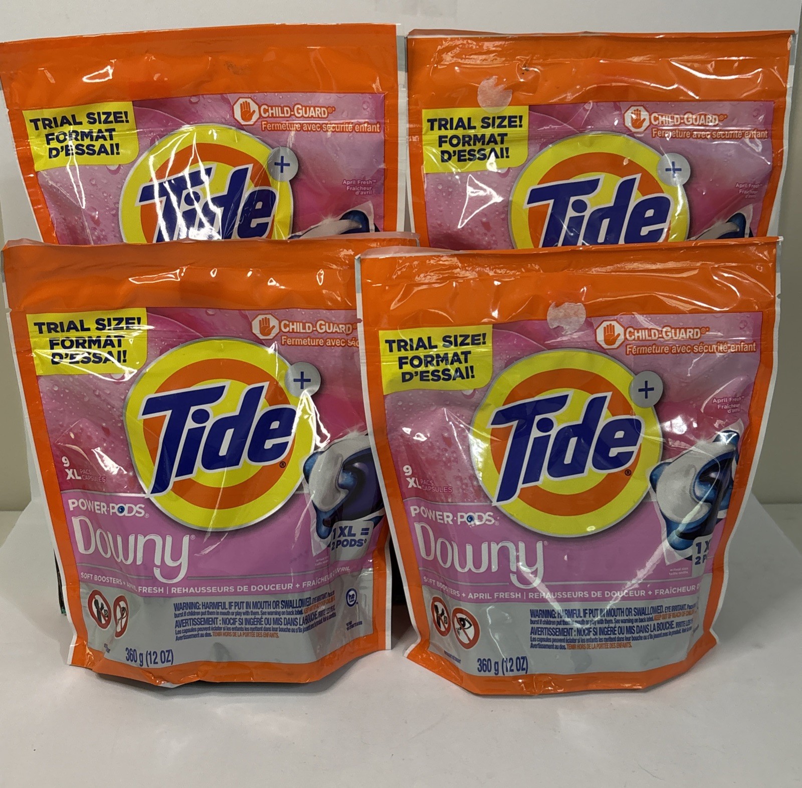4 Tide Power PODS Downy Soft Boosters Laundry Detergent Packs 9 Count 36 Total