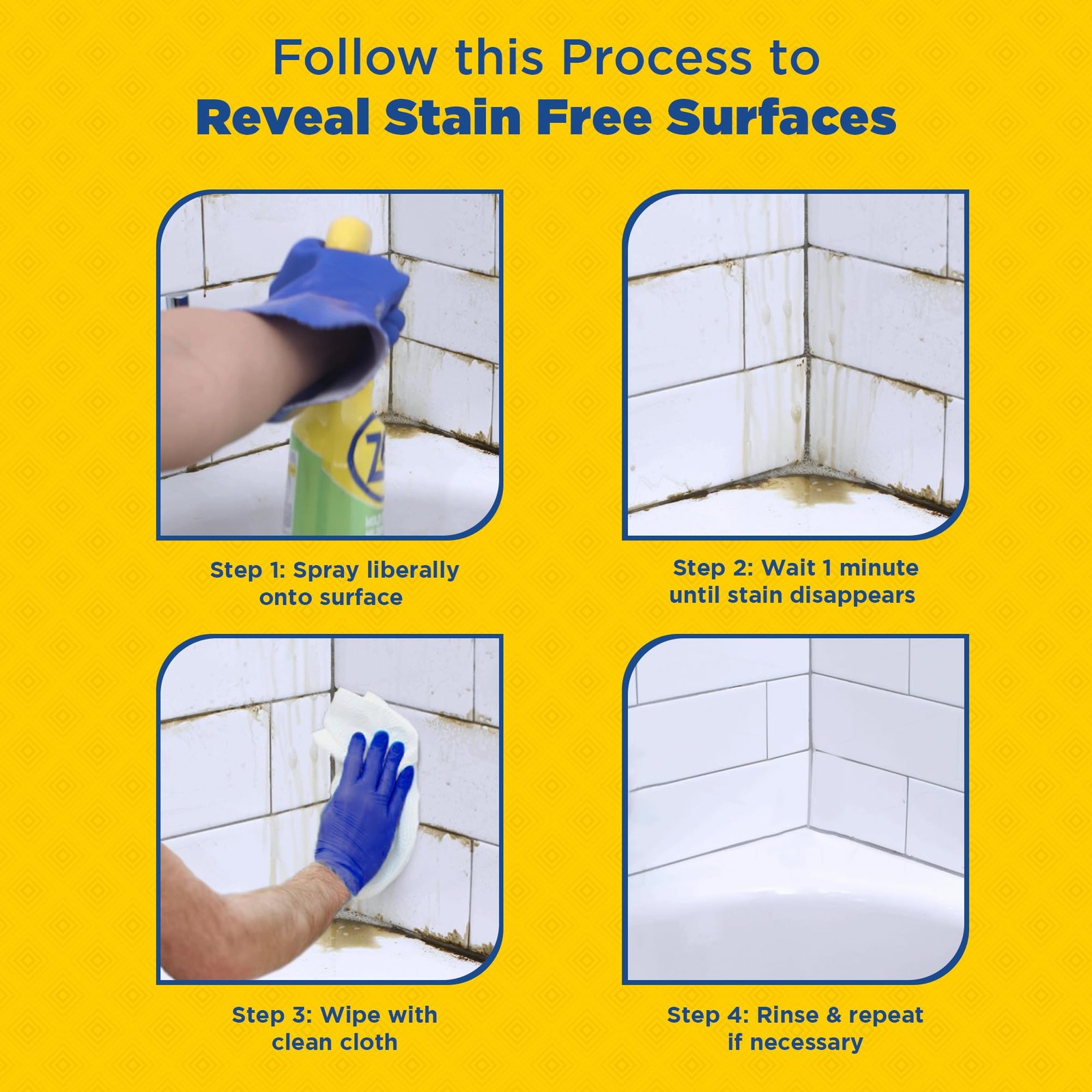 Zep Mold Stain and Mildew Stain Remover – 32 oz (Pack of 4) ZUMILDEW32 – Profess