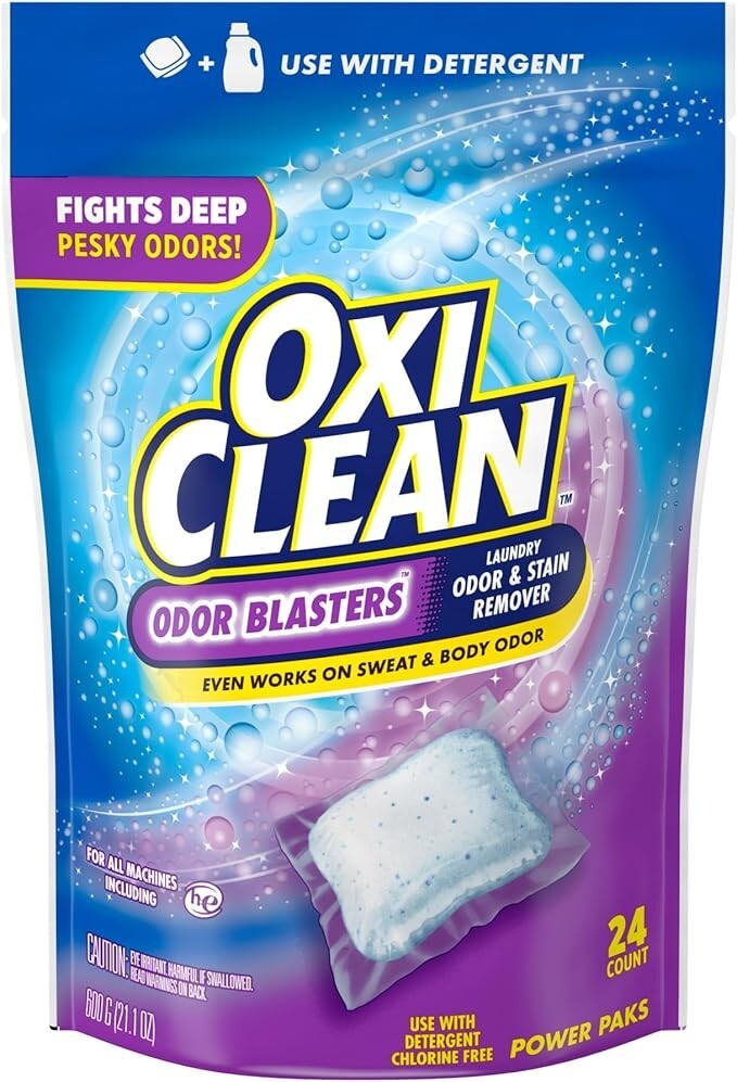 OxiClean Odor Blasters Laundry Paks 24ct – Stain & Odor Remover, Chlorine-Free