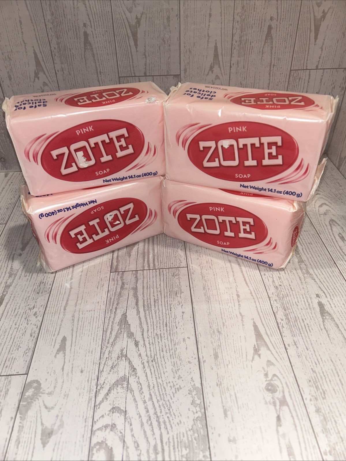 ZOTE LAUNDRY SOAP PINK 4 Large Bars Hand Wash for Stains 14.1oz Detergent Jabon