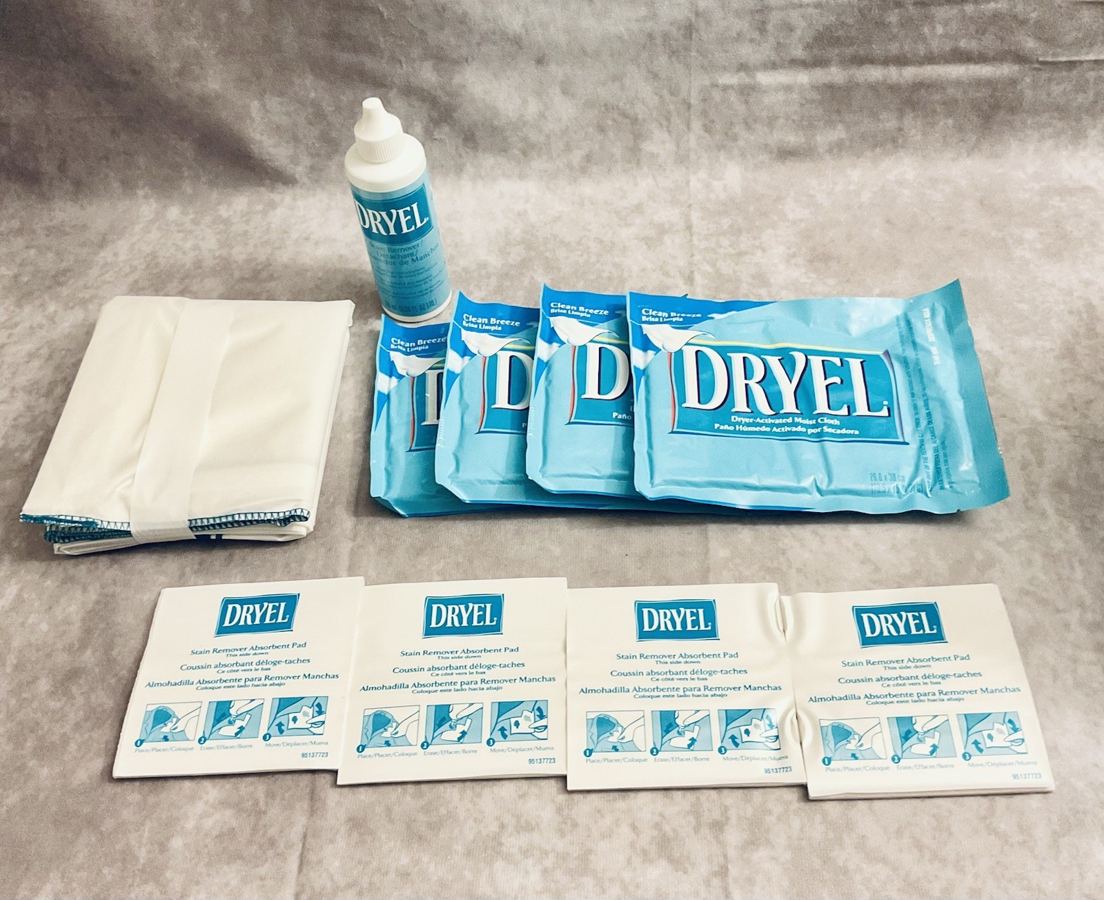 DRYEL AT-HOME DRY CLEANING STARTER KIT CLEAN BREEZE SCENT 4 USES NEW OLD STOCK