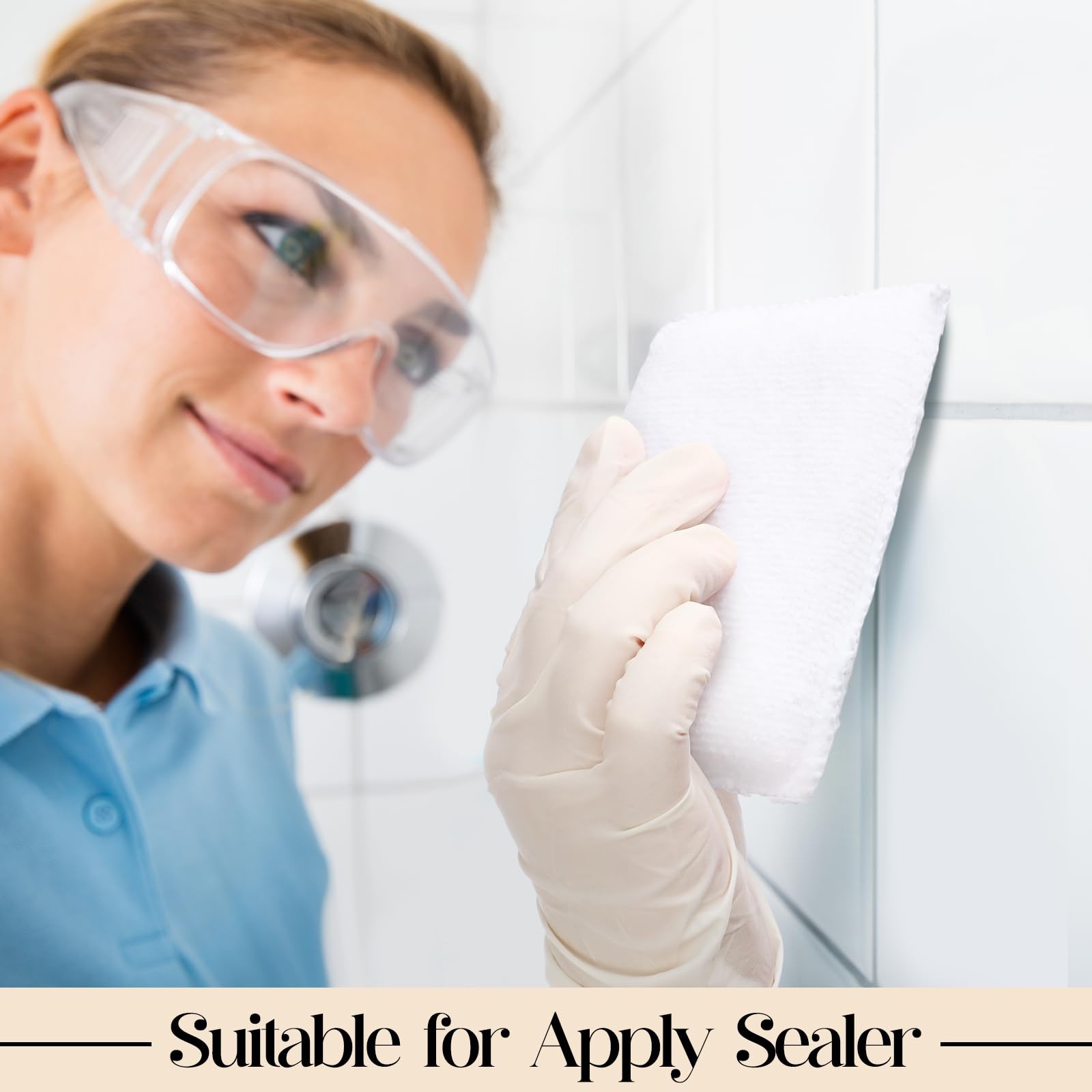 24 Set Wood Stain Applicators and Disposable Latex Gloves Microfiber Stain Sp…