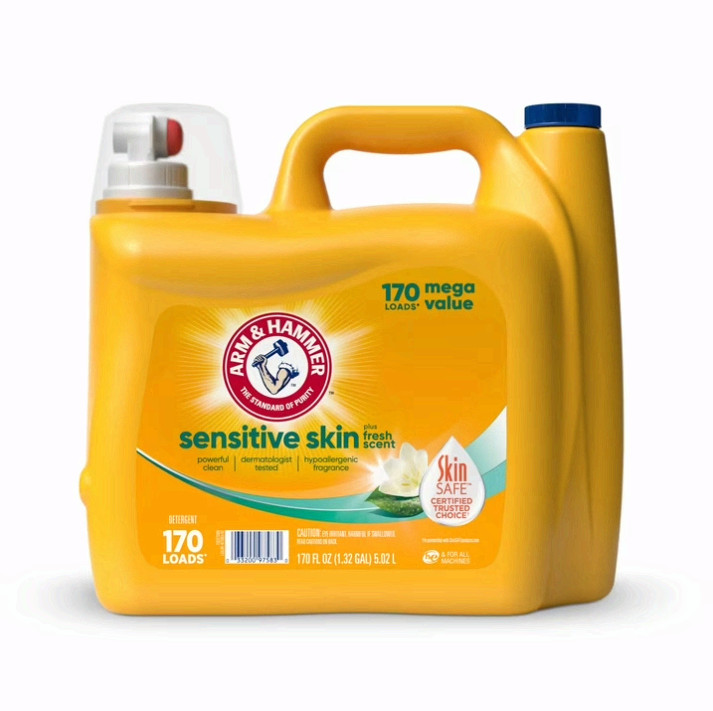 4 Pack Sensitive Skin Plus Fresh Scent, 170 Loads Liquid Laundry Detergent