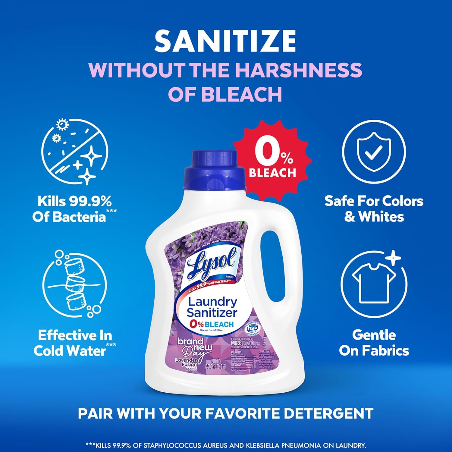 Disinfectant Laundry Sanitizer & Scent Booster, Laundry Detergent Additive, Colo