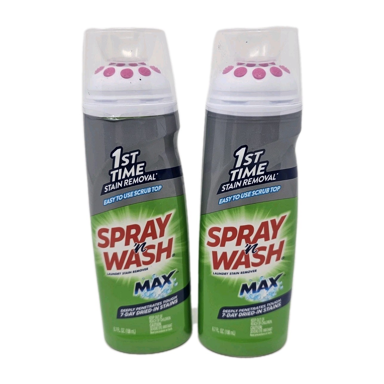 (2) Spray n Wash Max Laundry Stain Remover Gel Stick, Easy To Use, Scrub Top