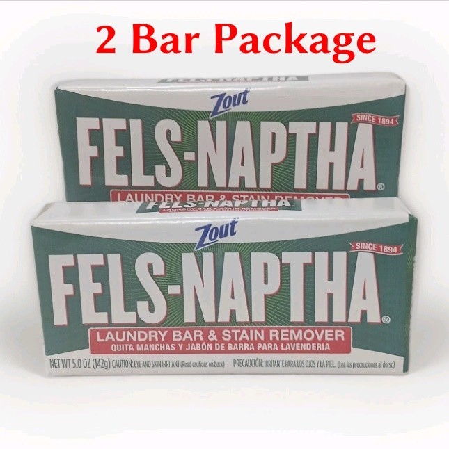 Fels Naptha Laundry Soap Bar & Stain Remover – Pack of 2 – 5 Ounce – 142 Grams