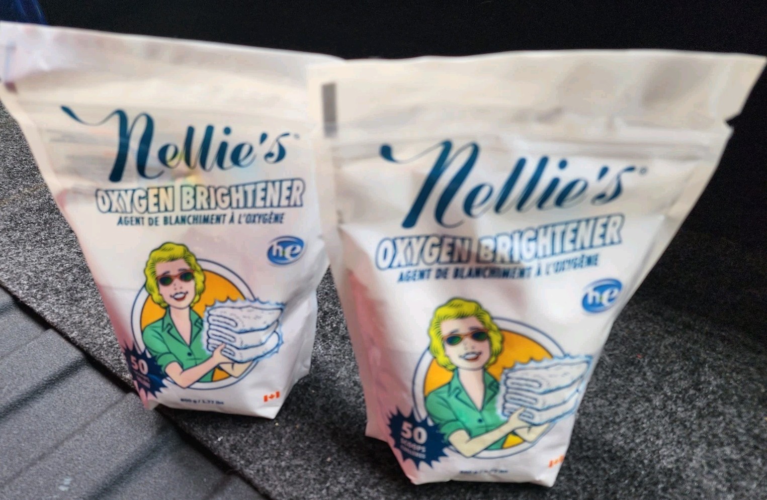 (2x Pack 50 Scoops ea) Nellie’s Oxygen Brightener Powder HE 800g /1.77 lbs