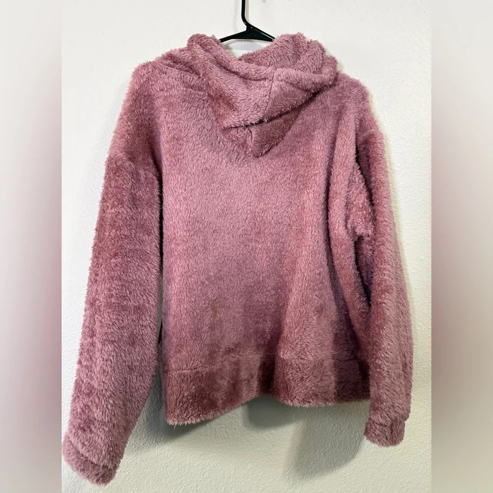 New York Laundry Mauve Fuzzy Hoodie rose size m new with tag