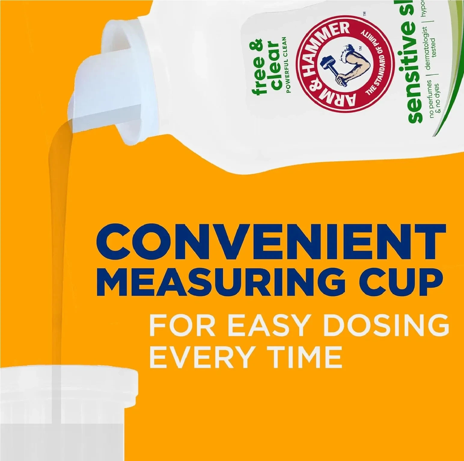 ARM & HAMMER Sensitive Skin Free & Clear Liquid Laundry Detergent, 105 fl oz, 10