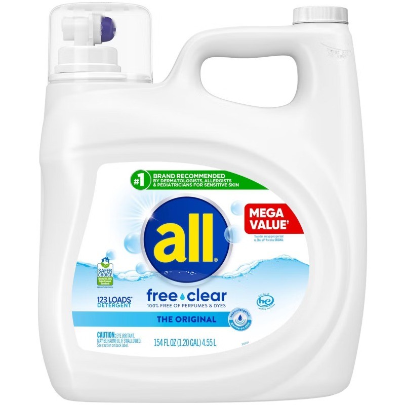 Unscented Free Clear for Sensitive Skin HE Liquid Laundry Detergent 154 fl oz