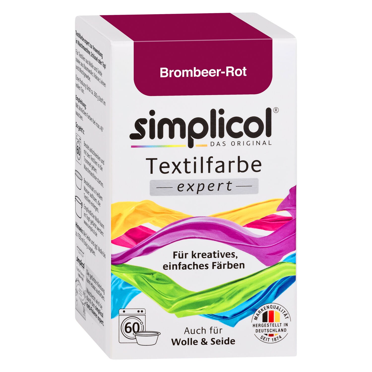 Simplicol Textile Dye Expert Blackberry Red For 600g Fabric 2x Dye & 1x Fixative
