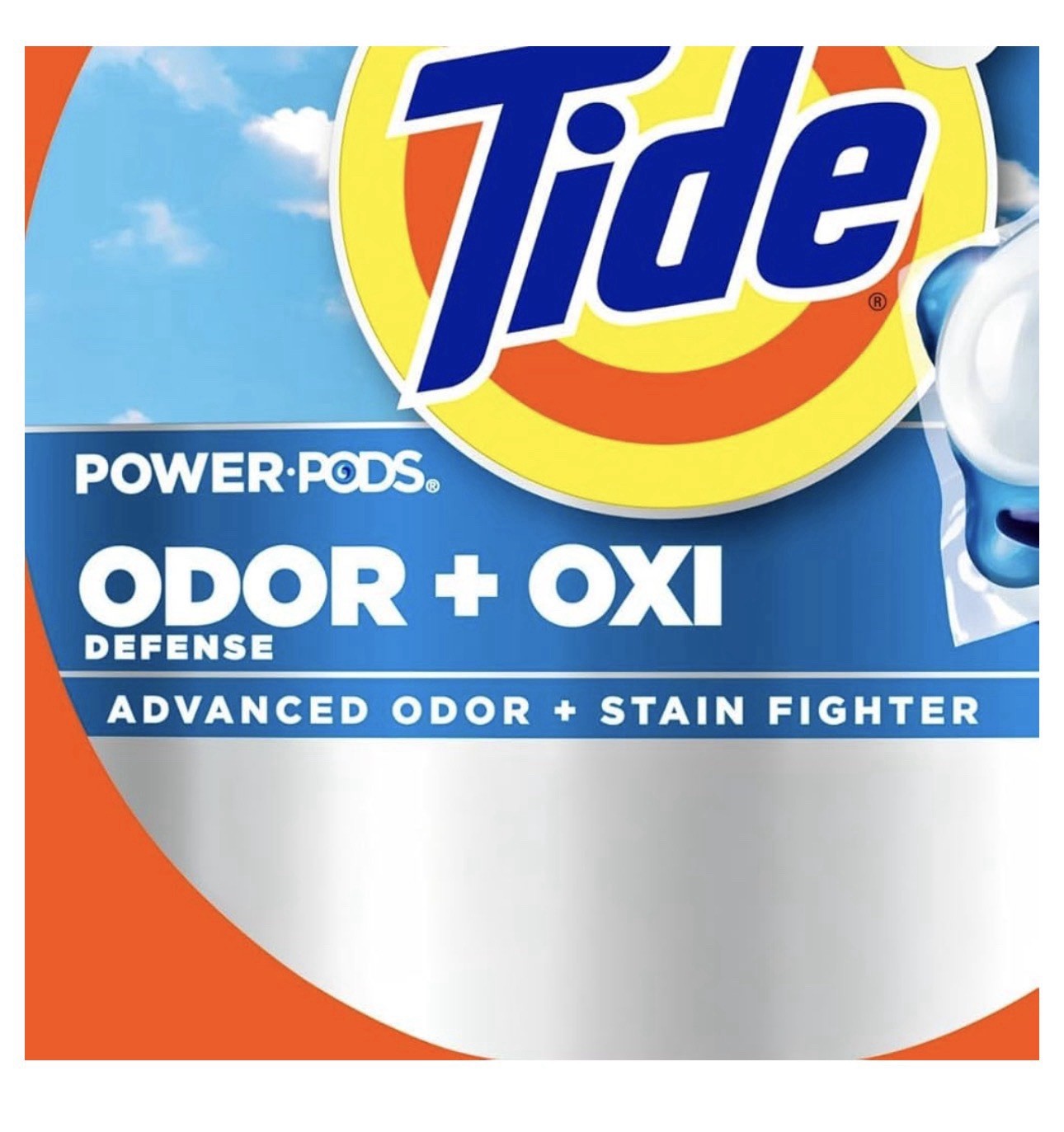 Tide Power PODS Odor Defense Oxi Laundry Detergent Pacs,Original Scent,63 Count