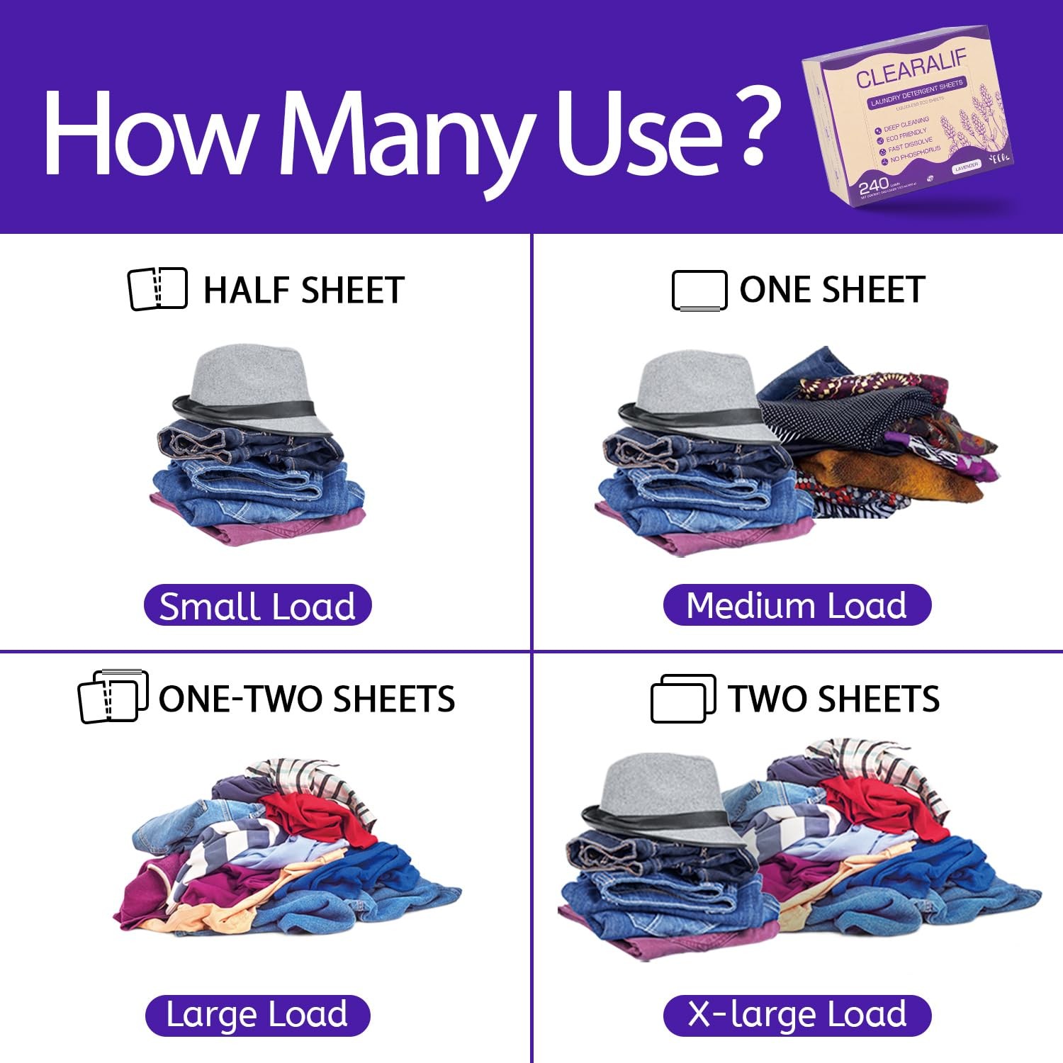 Laundry Detergent Sheets 120 Sheets (Up to 240 Loads), Lavender – Great For A…
