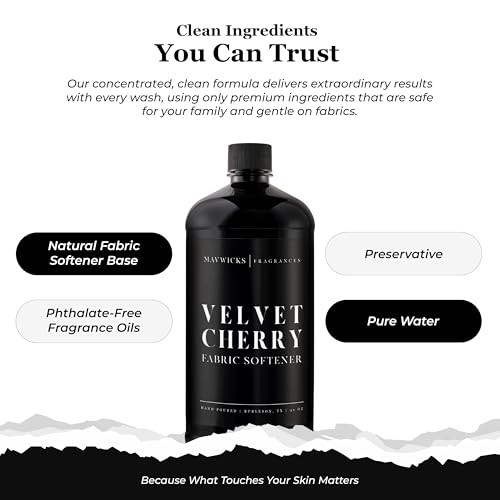 Luxury Scented Fabric Softener 32 Oz – Velvet Cherry, Reduces Static, Safe for A