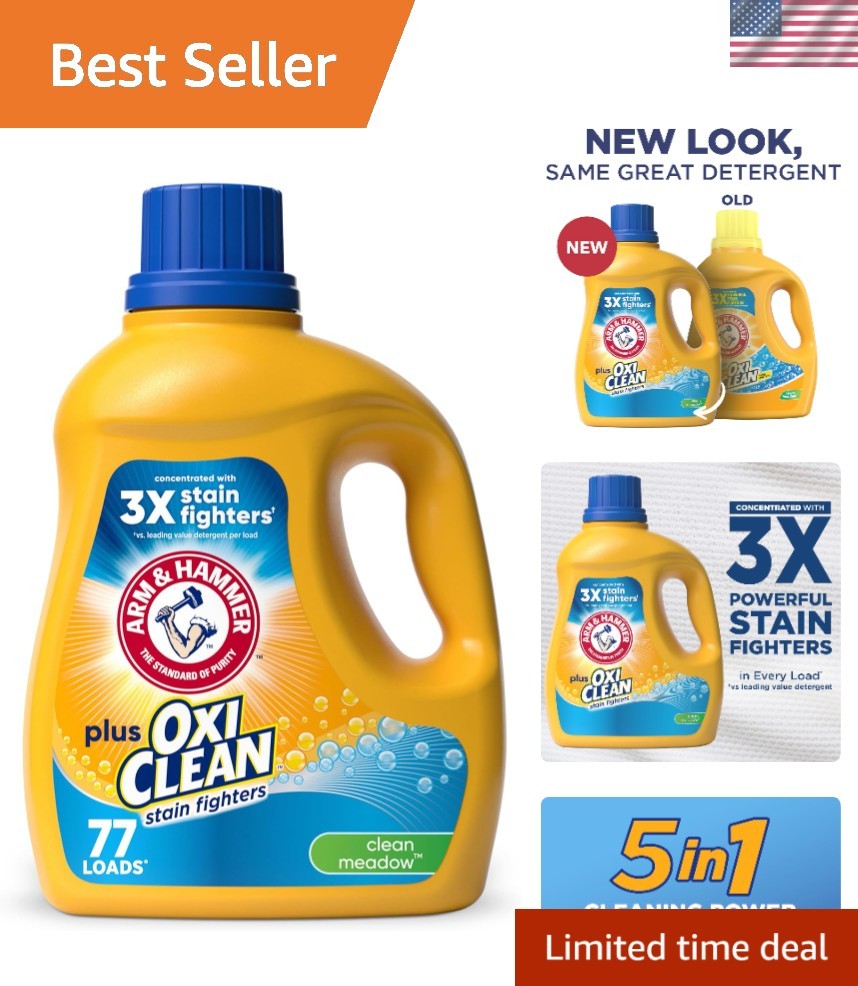 Plus OxiClean 100.5 fl oz Liquid Laundry Detergent – 77 Loads Fresh Clean Meadow