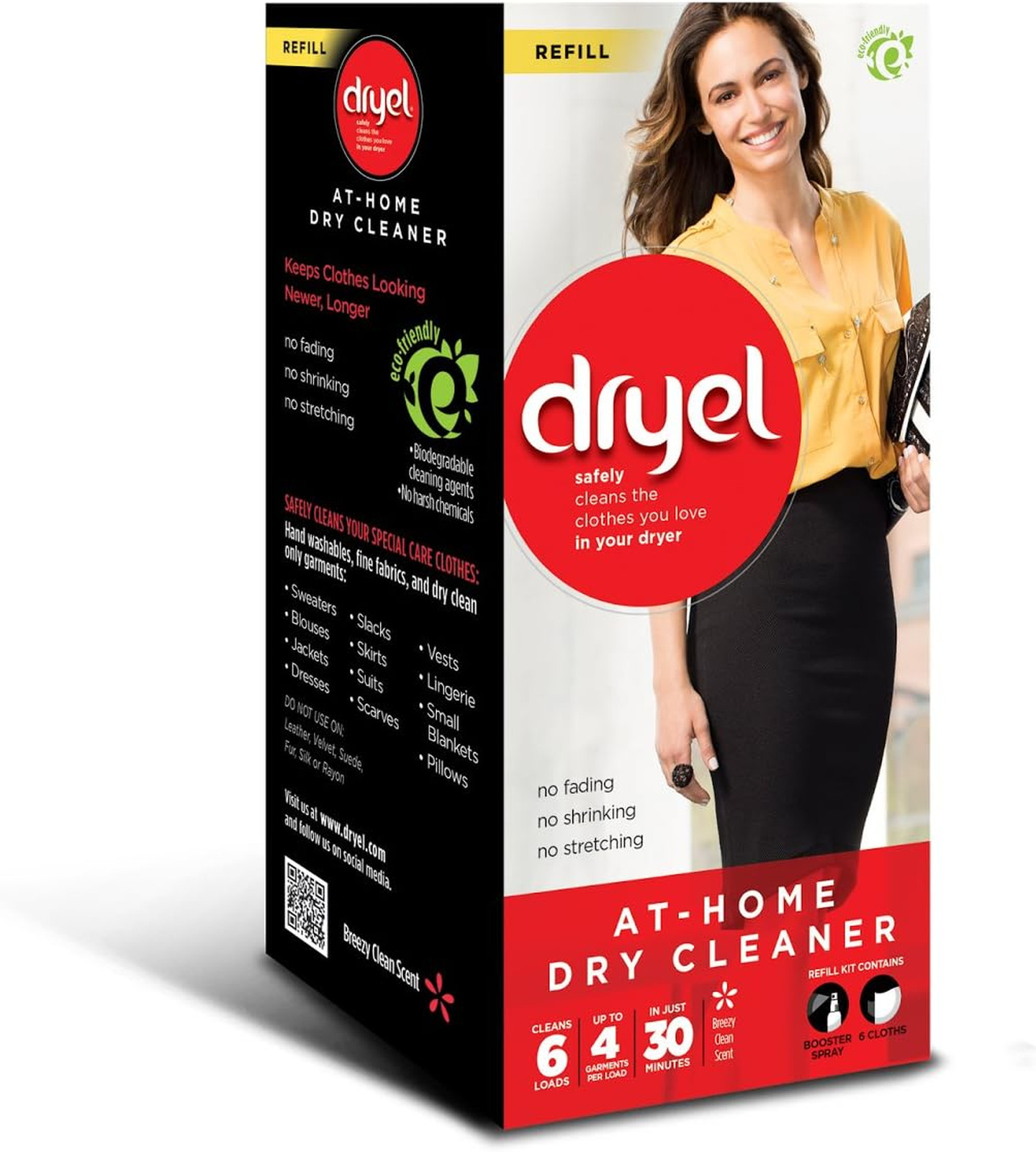Dryel Cleaning Refill, 6 Count Fabric Dryer Sheet Refills for Stain Removal