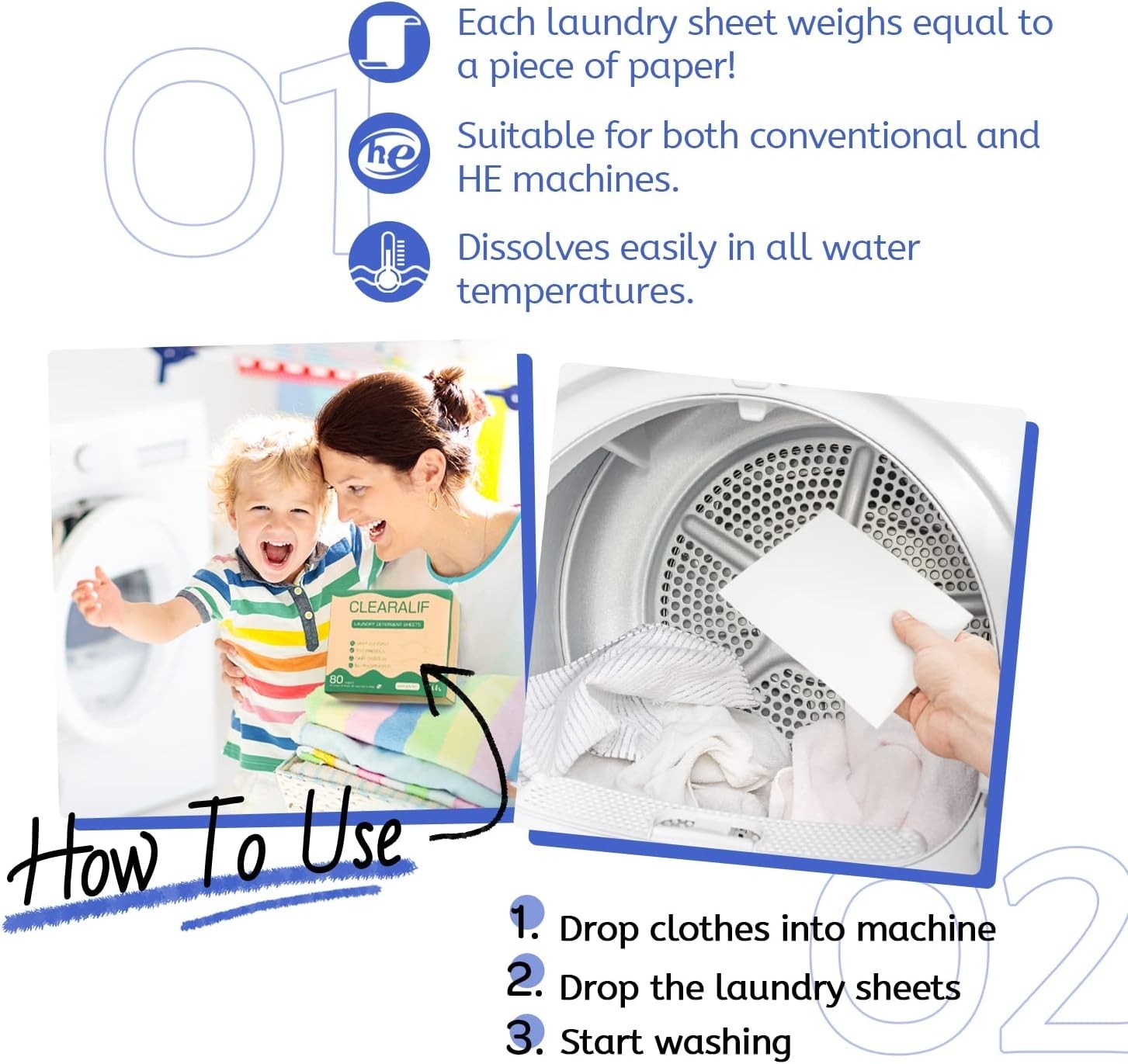 CLEARALIF Laundry Detergent Sheets 480 Loads, Fresh Linen,Great For Travel,Ap…