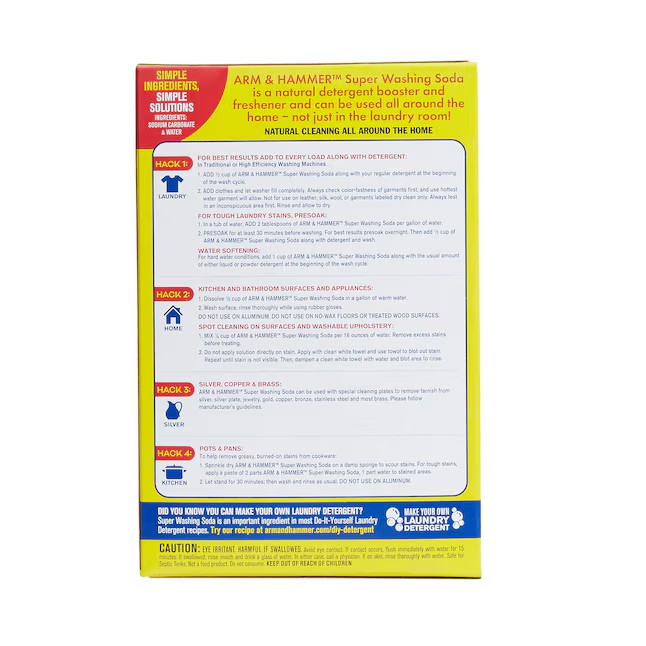ARM & HAMMER (55 oz). Super Washing Soda Household Cleaner and Laundry Booster