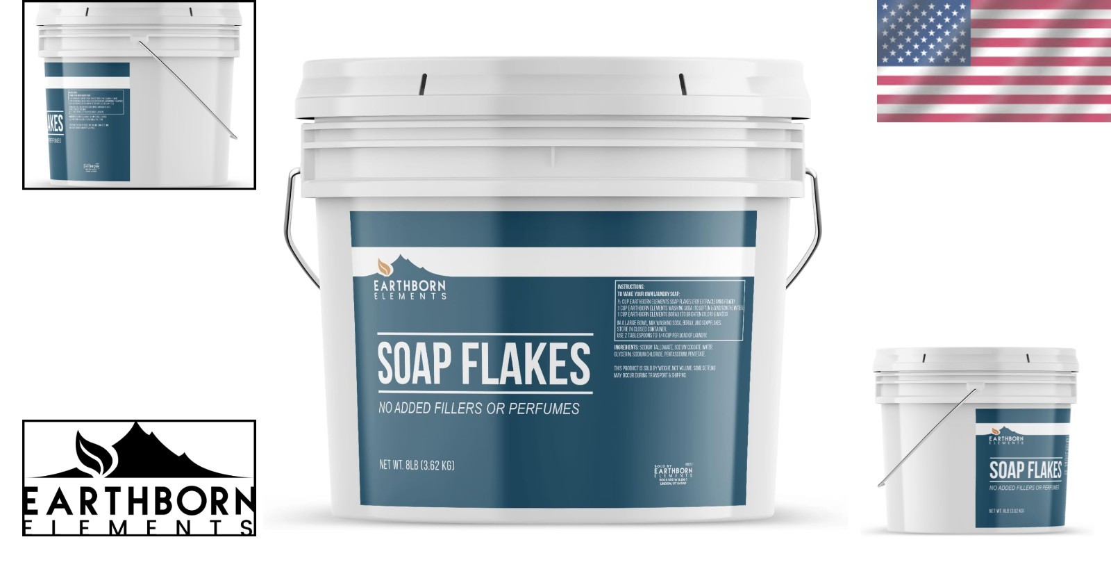 Natural Laundry Soap Flakes – 2 Gallon Unscented Gentle Clean for All Skin Types