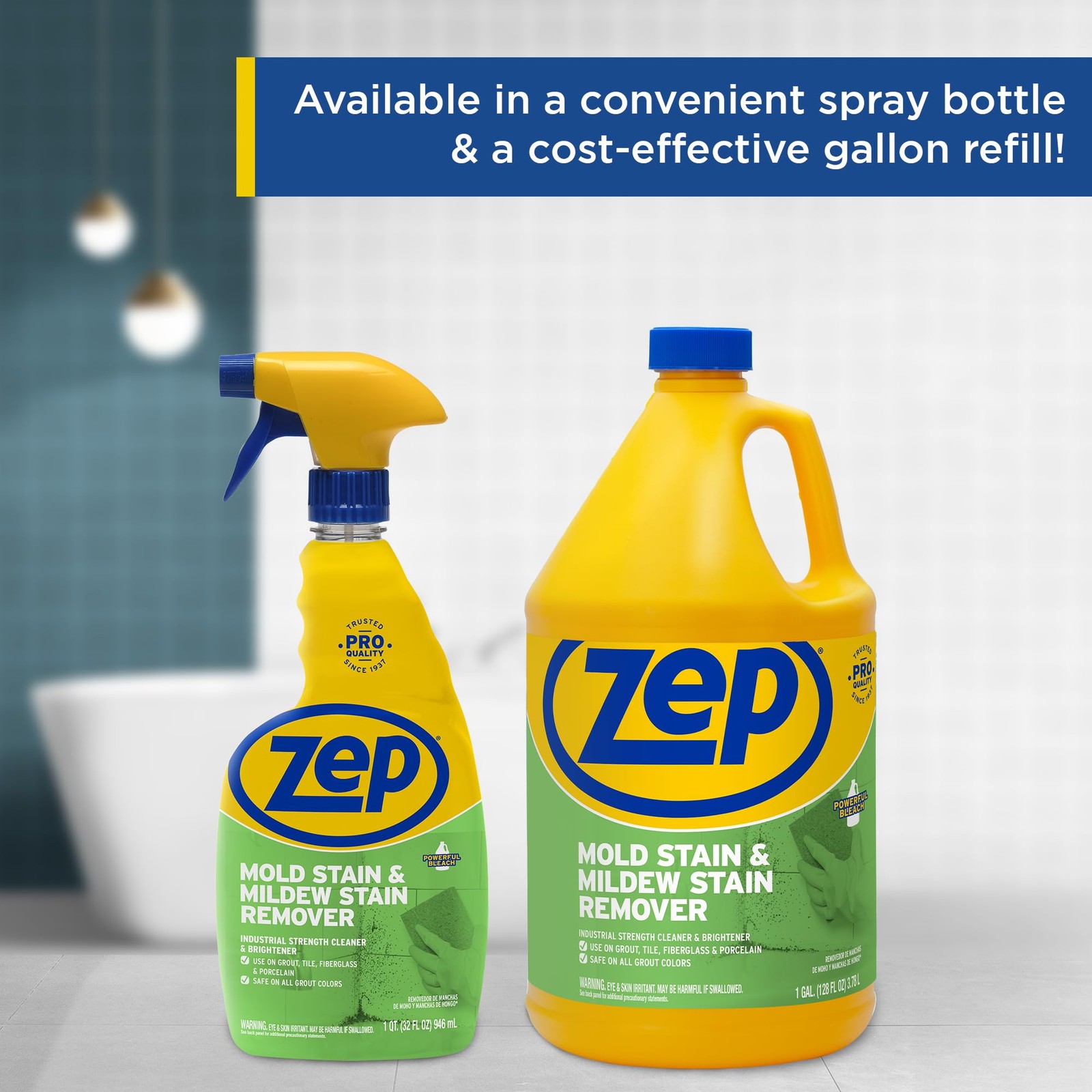 Zep Mold Stain and Mildew Stain Remover – 32 oz (Pack of 4) ZUMILDEW32 – Profess