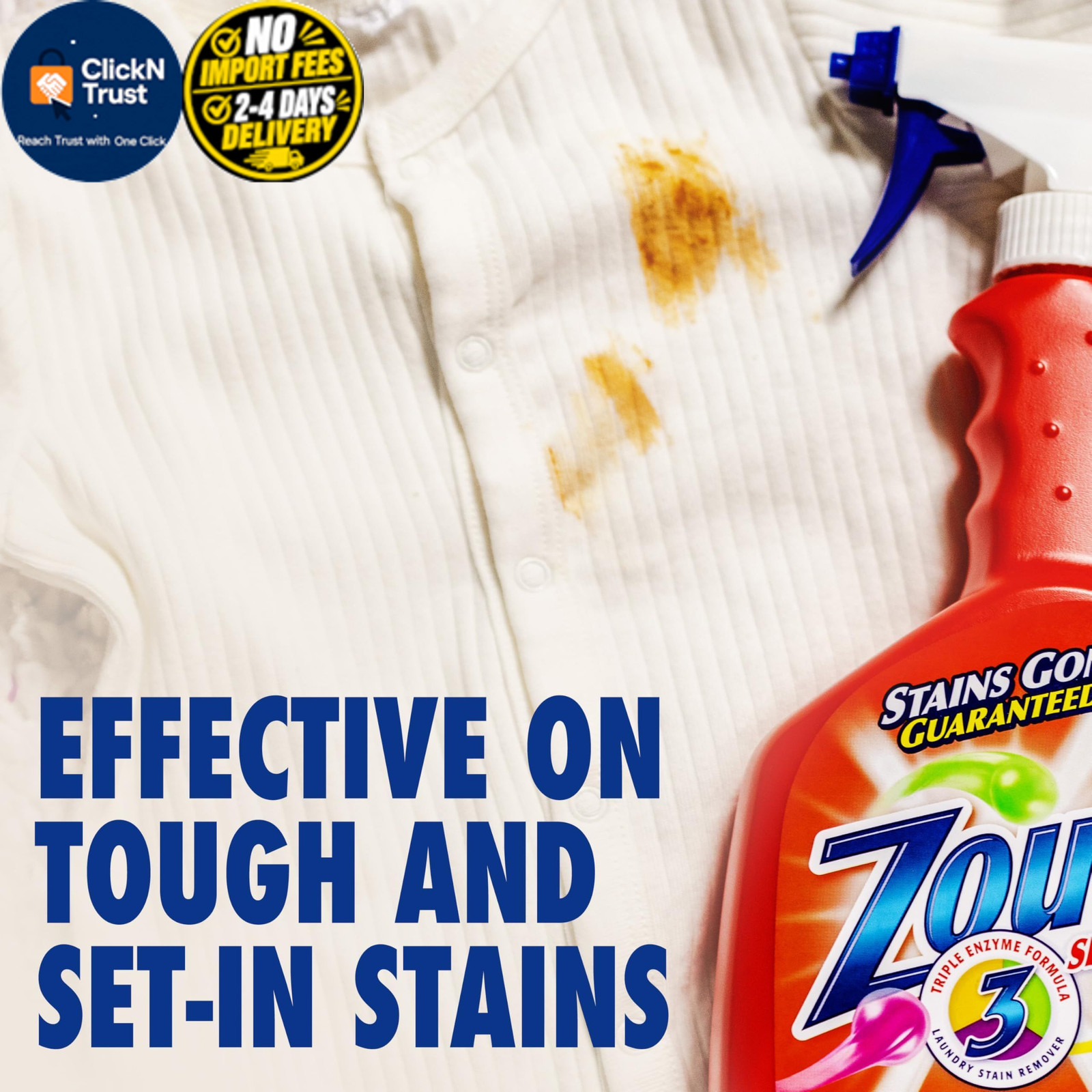 Zout Laundry Stain Remover Spray, Blood, Grass & Oil 22 Fl Oz (Pack of 2)
