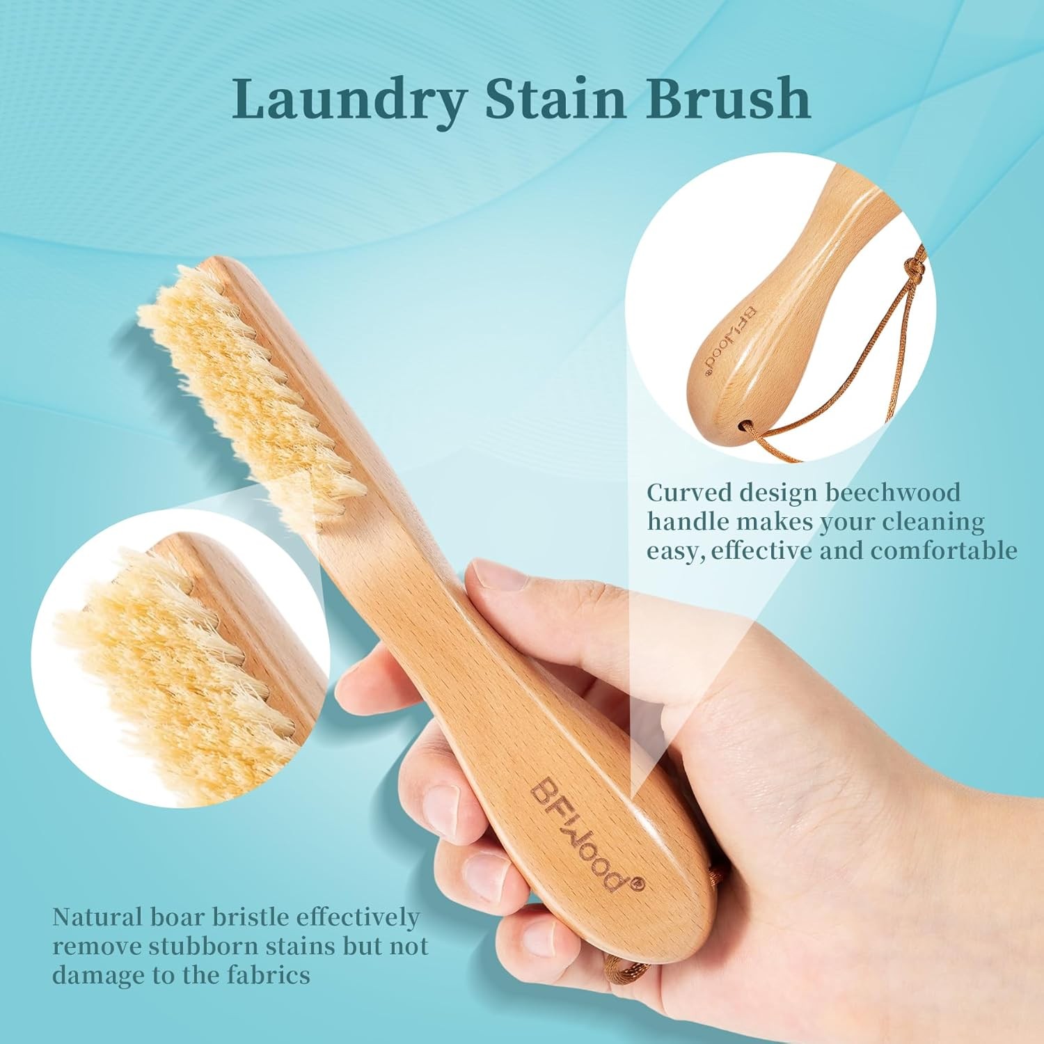 BFWood Stain Brush Gentle on Knits Cotton Linens No Damage