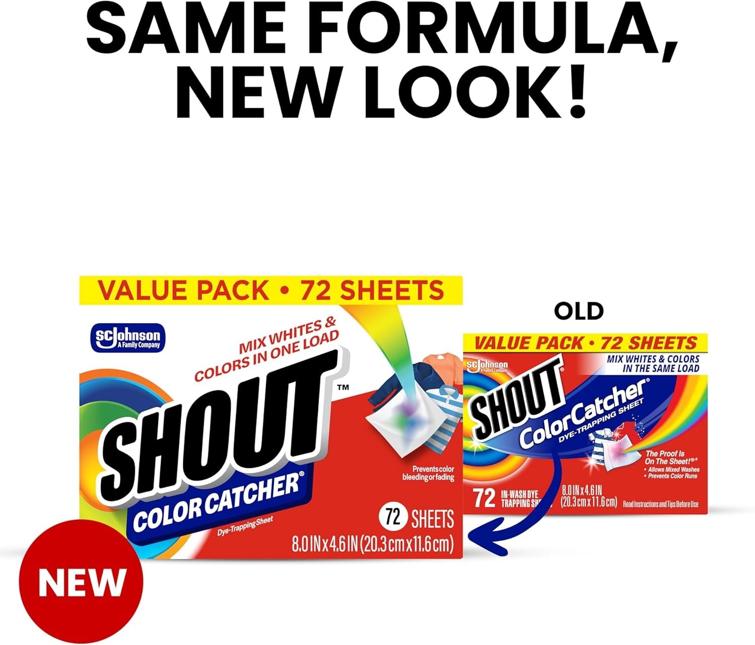 Shout Color Catcher Laundry Sheets 72 Count Pack of 4 Prevent Color Runs