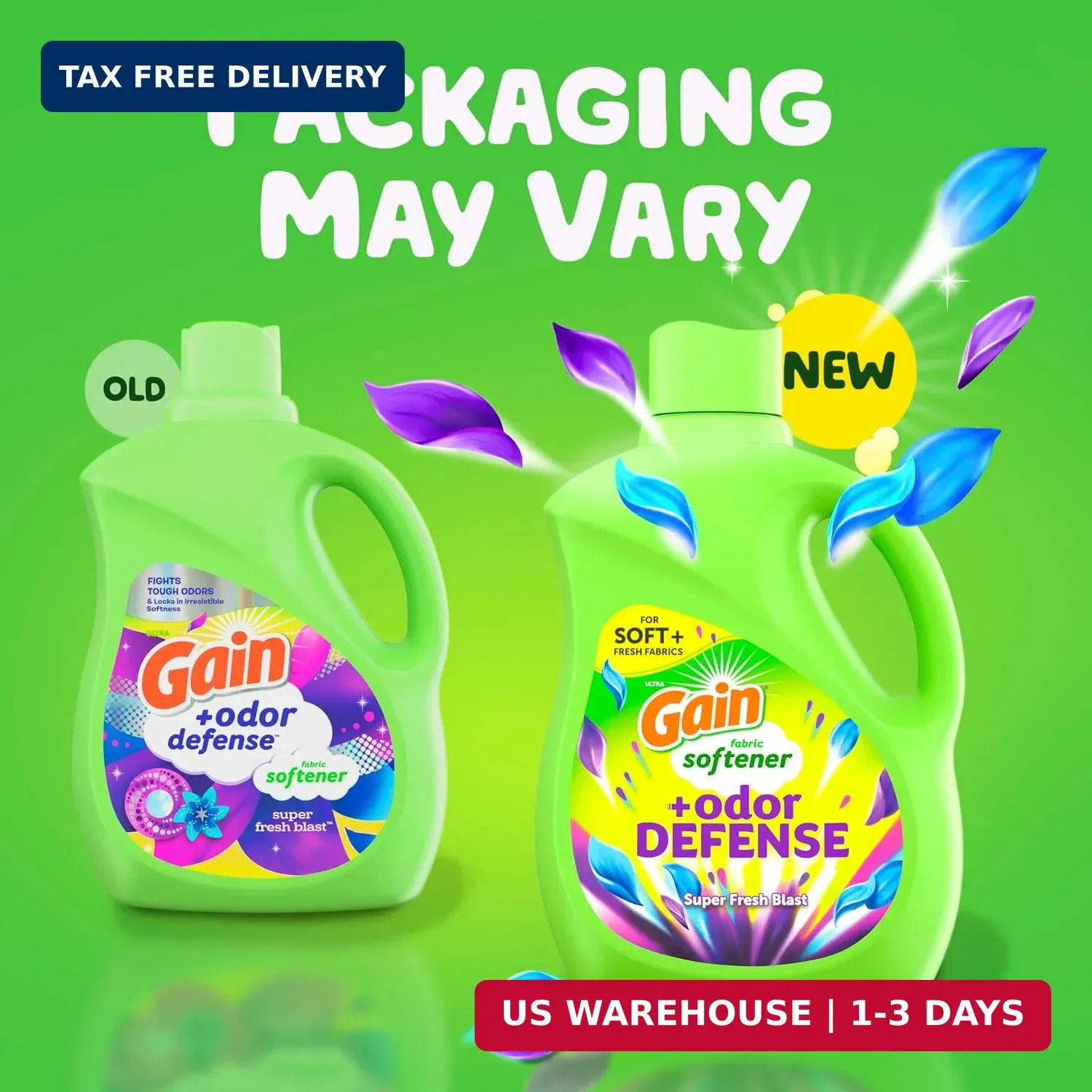 Gain Super Fresh Blast Liquid Odor Defense Fabric Softener, 140 FL OZ 190 Load,