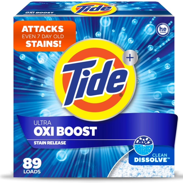 2 Box Tide Laundry Detergent Plus Ultra Oxi Powder, 73 Loads, 114 oz Box