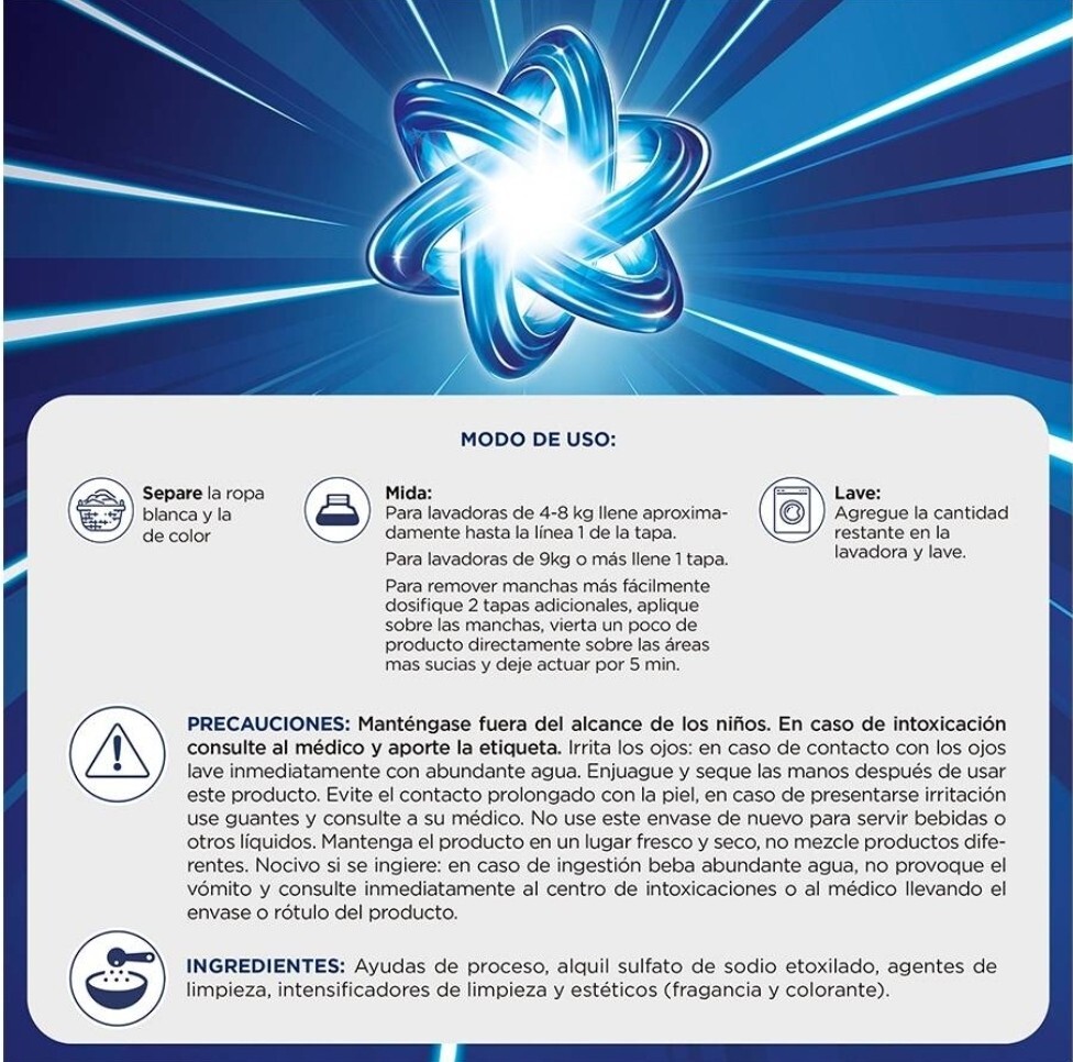 Detergente líquido Ariel con untoque de Downy aroma limpio 600ml X4 Pack