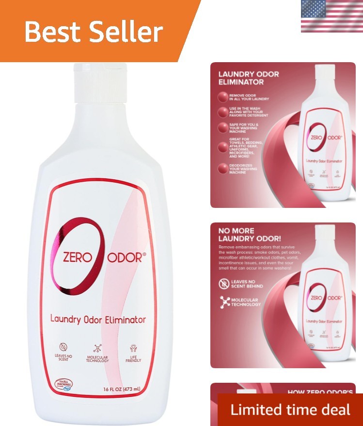 Permanently Eliminate Laundry Odors – 16oz Unscented Formula for All Fabrics