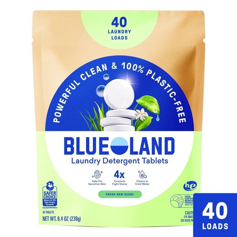 Blueland Fresh Dew HE Concentrated Laundry Detergent Tablets 40 Pacs – 8oz
