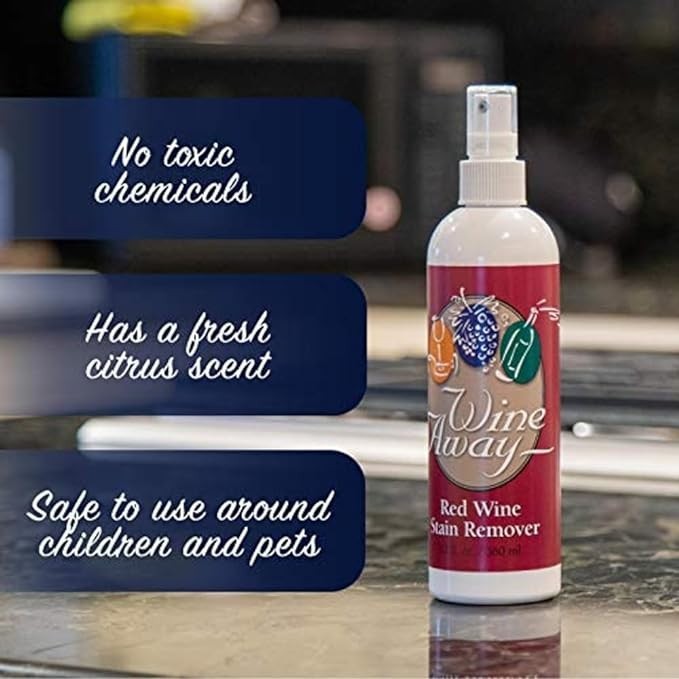 Wine Away Red Wine Stain Remover 12oz Set of 3 Citrus Fabric Carpet & Laundry Sp