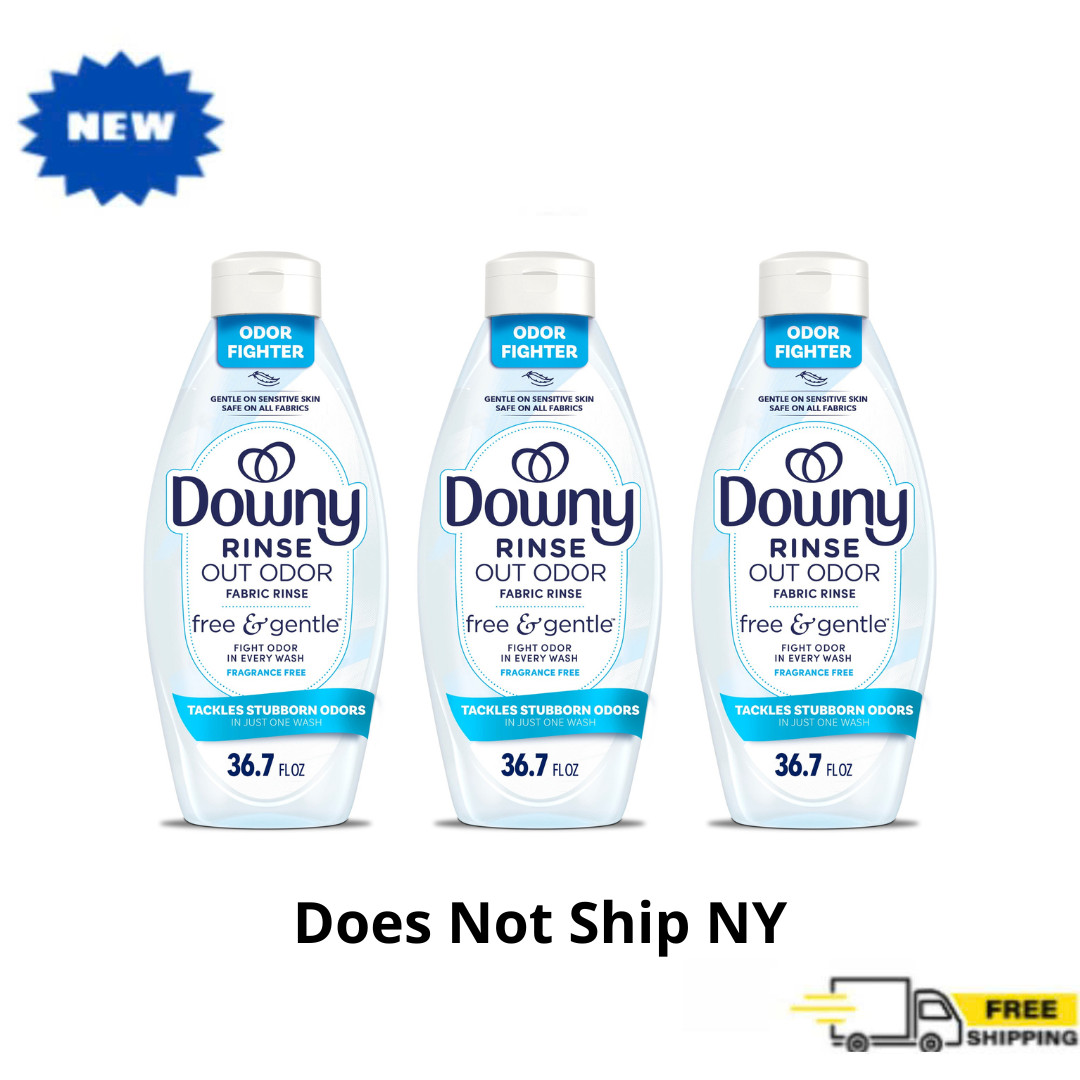 3PK Downy Free & Gentle Fabric Rinse Odor Remover Scent Free, 36.7 oz, Dye Free