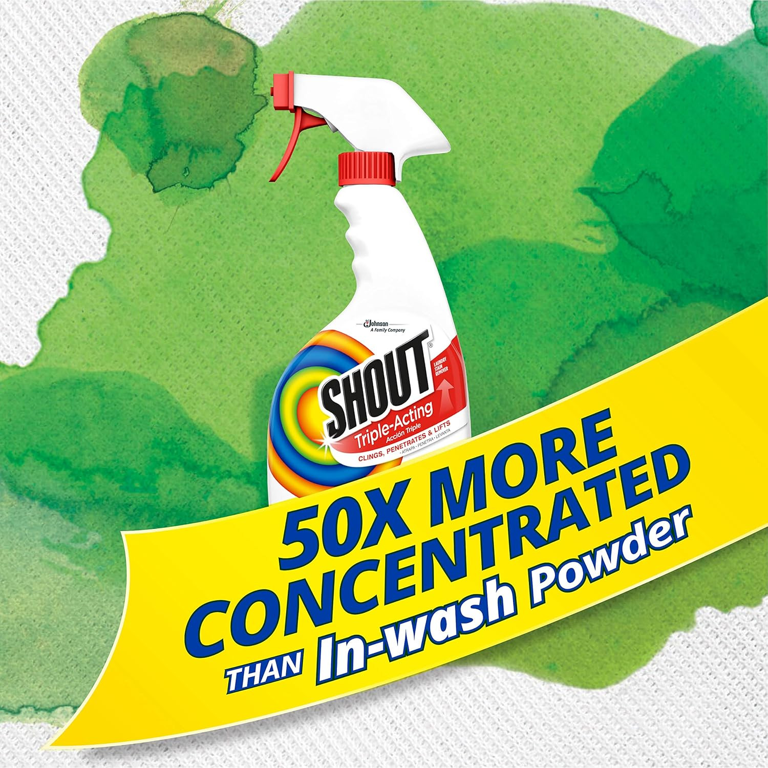 Shout Active Enzyme Laundry Stain Remover Spray, 22 Fl Oz (Pack of 1), White