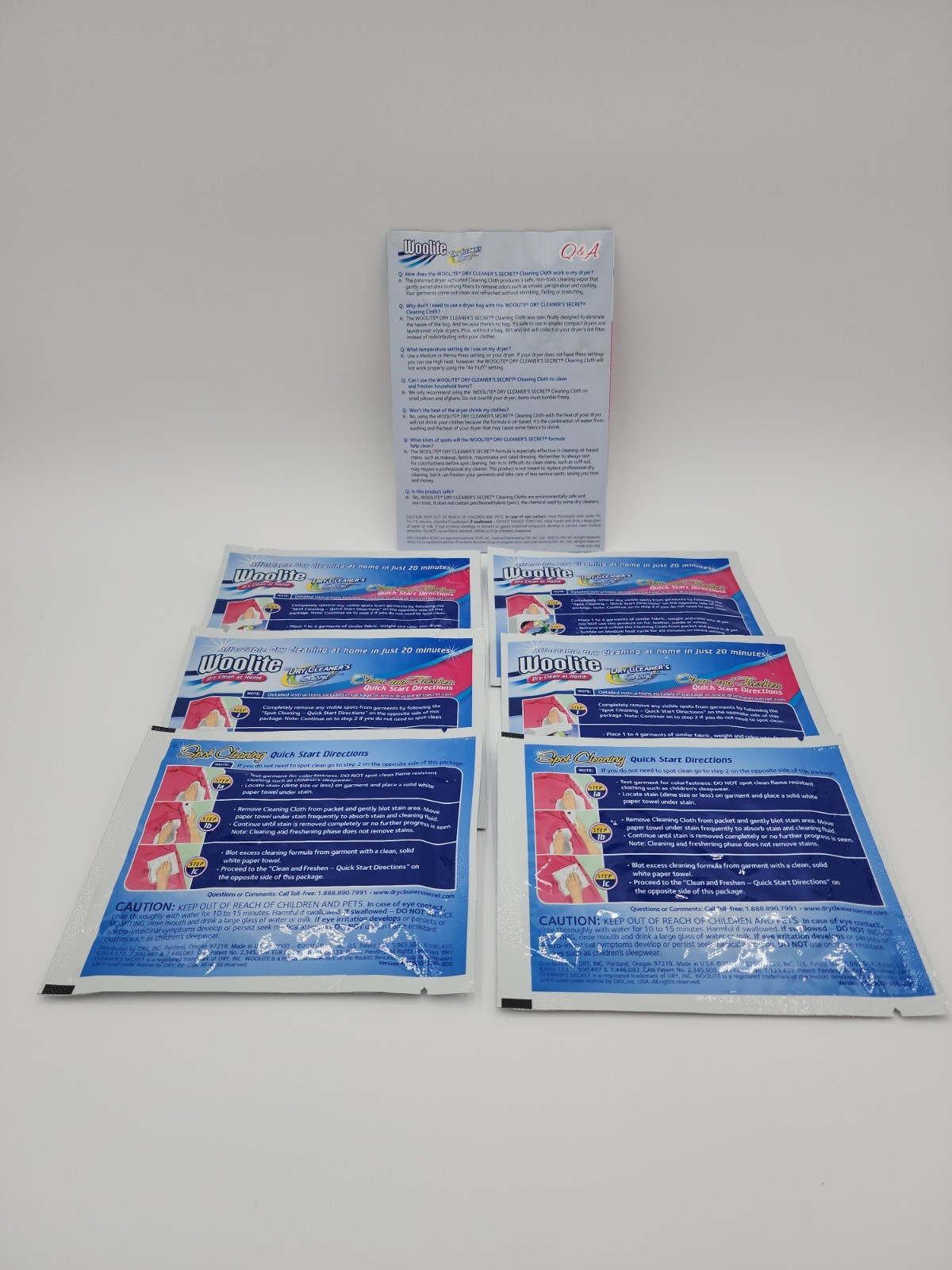 Woolite Dry Clean At Home By Dry Cleaner’s Secret 6-Pack Cloths – New No Box!
