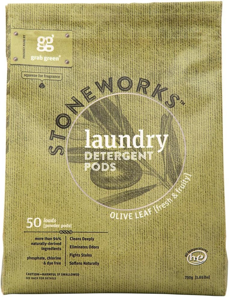 Stoneworks Laundry Detergent Pods, Olive Leaf, 50 Count (Pack of 1) Loads-Epa S