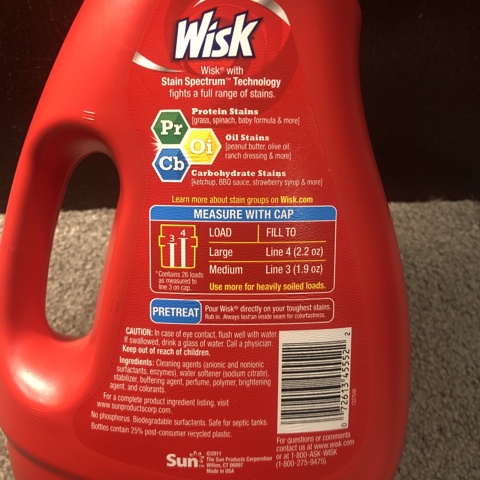 Wisk COLDWATER POWER Stain Spectrum Laundry Detergent HE 26 Loads 50oz