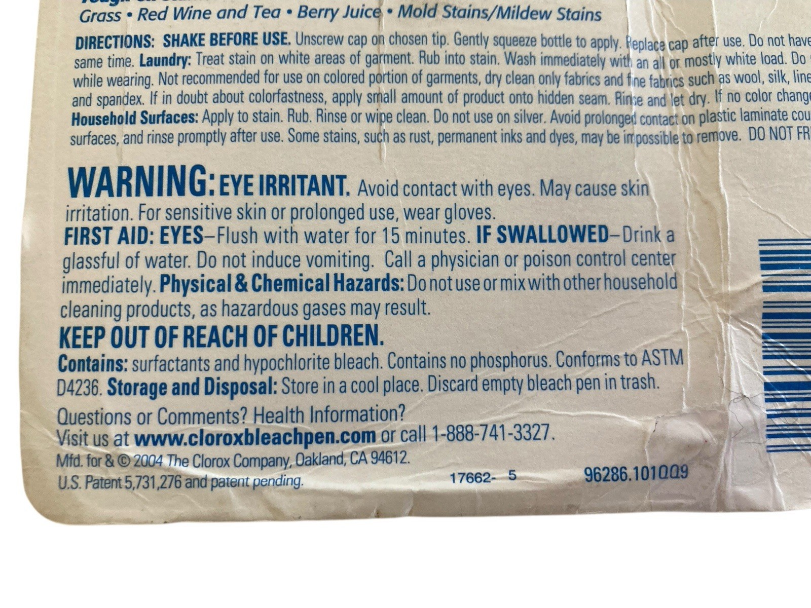 Clorox Bleach Pen Gel 2 Pack with Bonus Magnetic Holder – OPEN BOX UNUSED