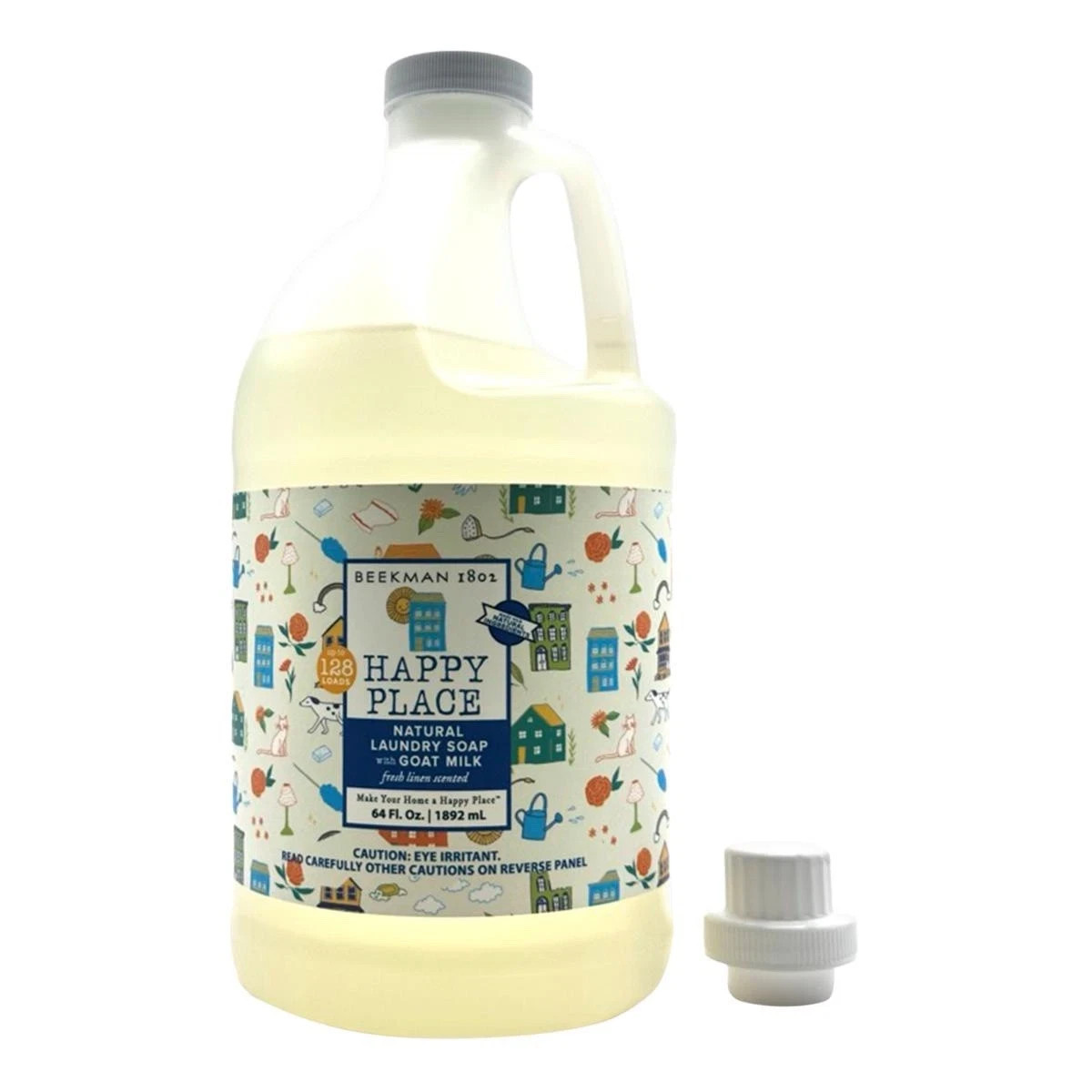 Beekman 1802 Happy Place 128-Load Liquid Goat Milk Laundry Soap Fresh Linen 64oz