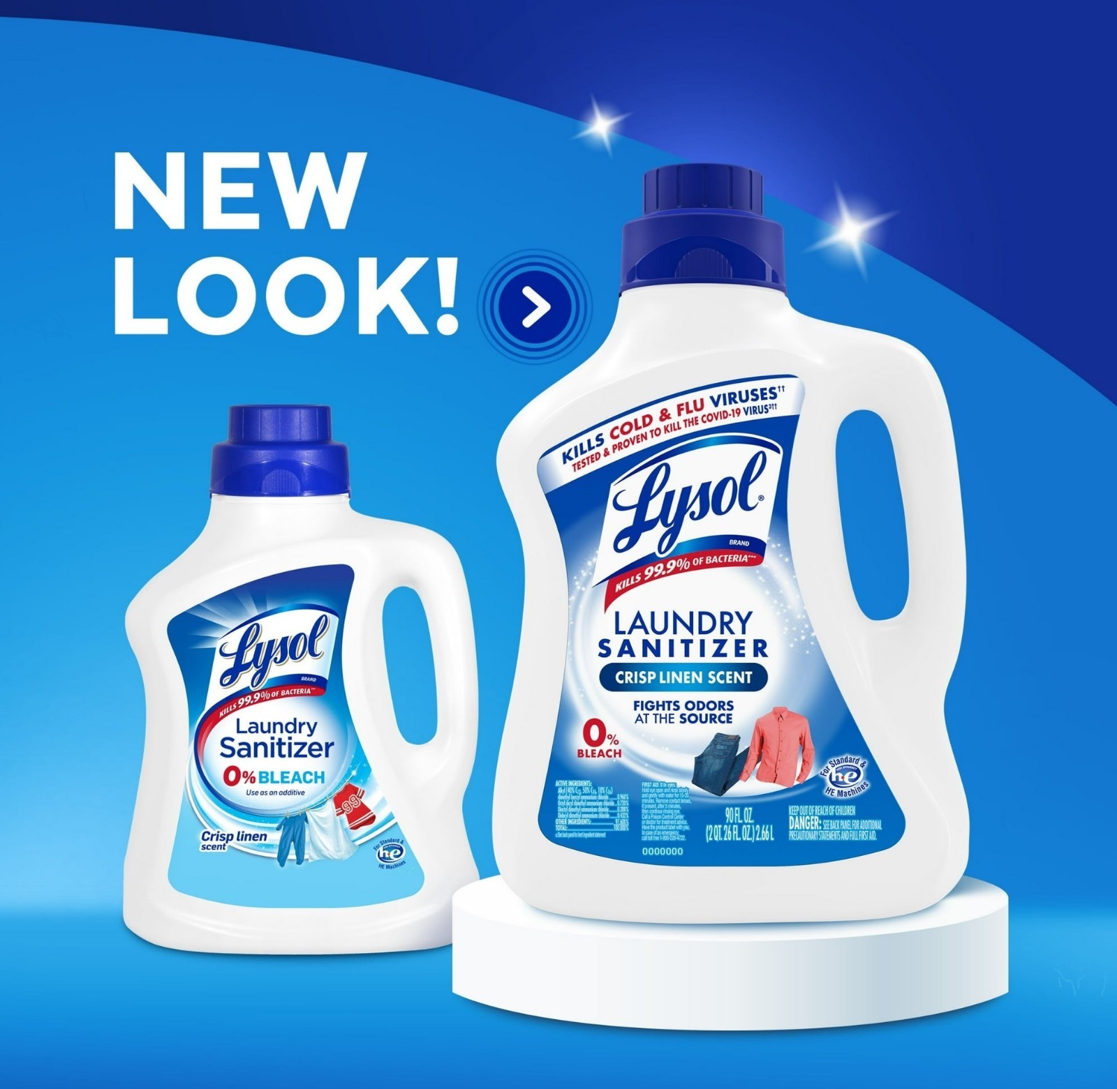 Lysol Laundry Sanitizer Additive 90 oz Detergent Booster Bleach-Free Crisp Linen