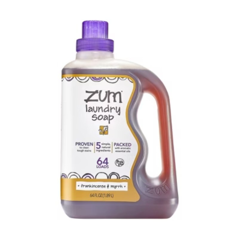 Zum Frankincense & Myrrh Laundry Soap – 64 fl oz, Plant-Based Concentrate